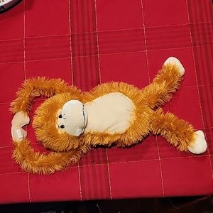 Super soft Dave and Buster hanging monkey 12"  EUC